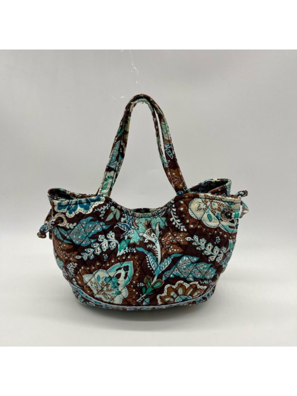 Vera Bradley Java Blue Fabric Floral Quilted Shoulder Bag - Picture 2 of 10
